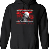 Elderly White Hippie (2) Hoodie - Retro Graphic Pullover Hoodie for Men & Women - Black