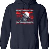 Elderly White Hippie (2) Hoodie - Retro Graphic Pullover Hoodie for Men & Women - Navy