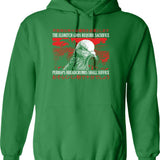 Elderly White Hippie (2) Hoodie - Retro Graphic Pullover Hoodie for Men & Women - Green