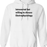 Electricity Will Kill You Kids Hoodie - Retro Graphic Pullover Hoodie for Men & Women - White