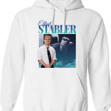 Elliot Stabler 90S Inspired Vintage Homage Graphic Pullover Hoodie - White