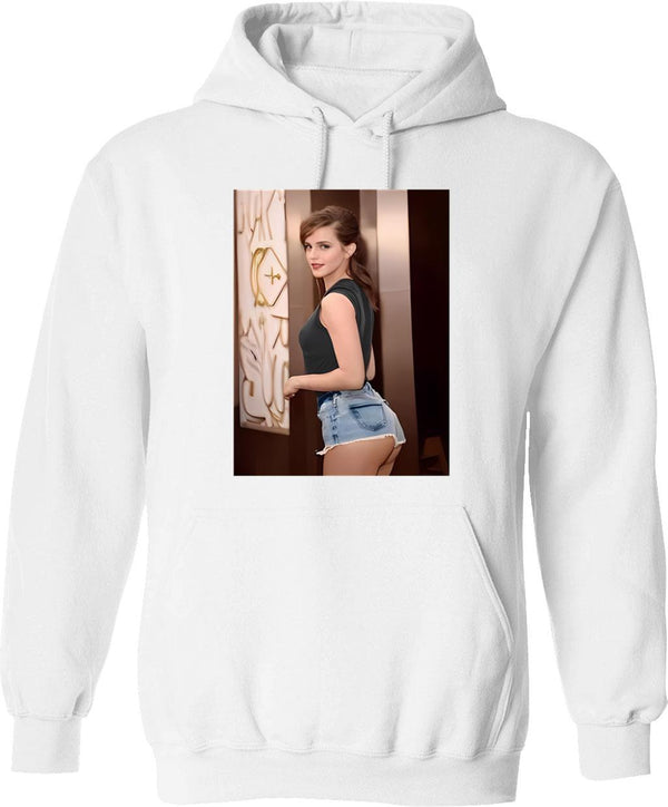 Emma Watson (3) Graphic Pullover Hoodie - White