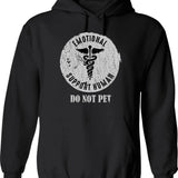 Emotional Support Animal Hoodie - Retro Graphic Pullover Hoodie for Men & Women - Black
