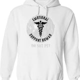 Emotional Support Animal Hoodie - Retro Graphic Pullover Hoodie for Men & Women - White