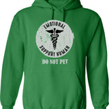 Emotional Support Animal Hoodie - Retro Graphic Pullover Hoodie for Men & Women - Green