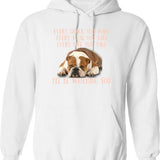 English Bulldog Vintage Retro Sunset Hoodie - Retro Graphic Cosy Pullover - White