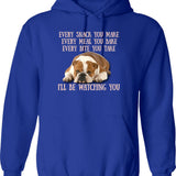 English Bulldog Vintage Retro Sunset Hoodie - Retro Graphic Cosy Pullover - Blue