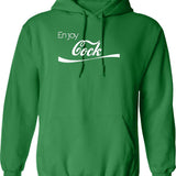 Enjoy Cock Funny Parody Essential Graphic Pullover Hoodie - Green