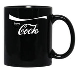 Enjoy Cock Black Coffee Mug, Gift Coffee Mug - Black