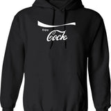 Enjoy Cock Graphic Pullover Hoodie - Black