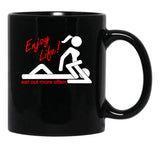 Enjoy Life Eat Out More Often Black Coffee Mug, Gift Coffee Mug - Black