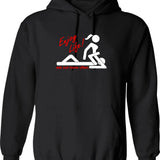 Enjoy Life Eat Out More Often Graphic Pullover Hoodie - Black