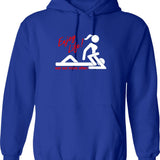 Enjoy Life Eat Out More Often Graphic Pullover Hoodie - Blue