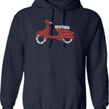 Enjoy The Ride Hoodie - Retro Graphic Pullover Hoodie for Men & Women - Navy