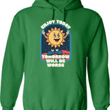 Enjoy The Ride (1) Hoodie - Retro Graphic Pullover Hoodie for Men & Women - Green