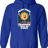 Enjoy The Ride (1) Hoodie - Retro Graphic Pullover Hoodie for Men & Women - Blue