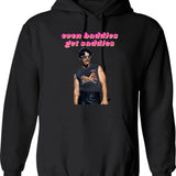 Even Baddies Get Saddies - Joe Jonas Graphic Pullover Hoodie - Black