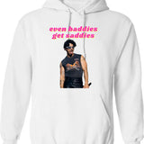 Even Baddies Get Saddies - Joe Jonas Graphic Pullover Hoodie - White
