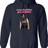Even Baddies Get Saddies - Joe Jonas Graphic Pullover Hoodie - Navy