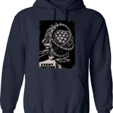 Eve Hoodie - Retro Graphic Pullover Hoodie for Men & Women - Navy