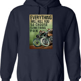 Everything Is Gonna Be Okay Hoodie - Retro Graphic Pullover Hoodie for Men & Women - Navy
