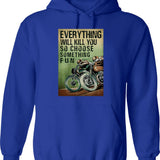 Everything Is Gonna Be Okay Hoodie - Retro Graphic Pullover Hoodie for Men & Women - Blue