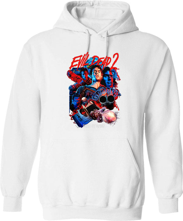 Evil Dead 2 Groovy Graphic Pullover Hoodie - White