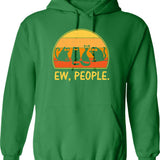 Ew People Hoodie - Retro Graphic Pullover Hoodie for Men & Women - Green
