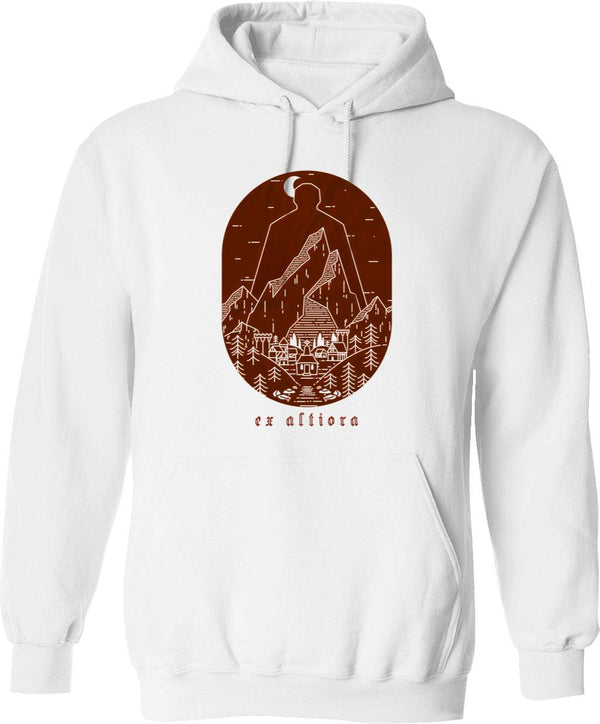 Ex Altiora Cover Graphic Pullover Hoodie - White