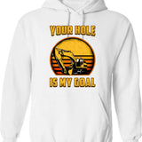 Excavator I Run Hoes For Money Construction Worker Hoodie - White