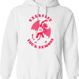 Excuse My Giant Cock Hoodie - Retro Graphic Pullover Hoodie for Men & Women - White