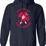 Excuse My Giant Cock Hoodie - Retro Graphic Pullover Hoodie for Men & Women - Navy