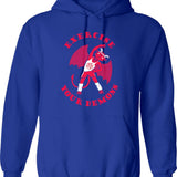 Excuse My Giant Cock Hoodie - Retro Graphic Pullover Hoodie for Men & Women - Blue