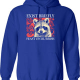 Exercise Your Demons Hoodie - Retro Graphic Pullover Hoodie for Men & Women - Blue