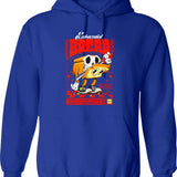 Exist Briefly Raccoon (1) Hoodie - Retro Graphic Pullover Hoodie for Men & Women - Blue