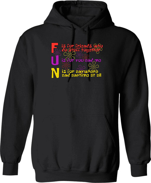 FUN Song (Spongebob Version) Graphic Pullover Hoodie - Black