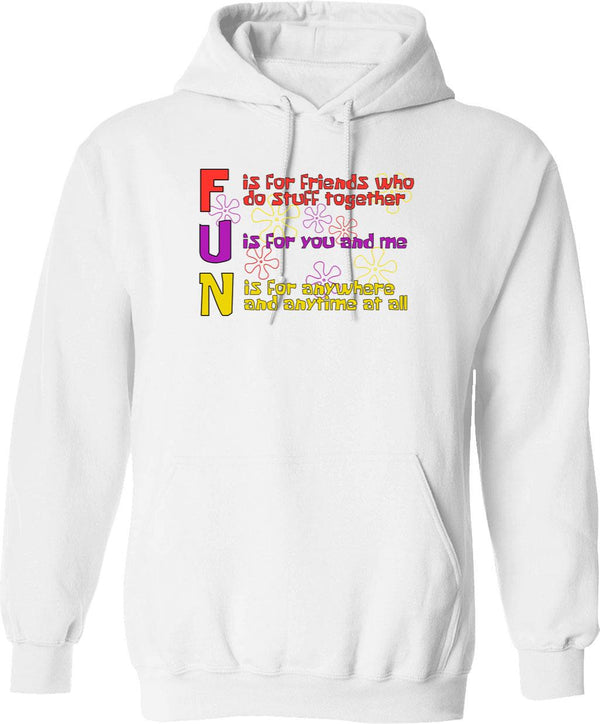 FUN Song (Spongebob Version) Graphic Pullover Hoodie - White