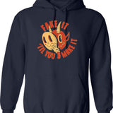 Fake It Flowers (1) Hoodie - Retro Graphic Pullover Hoodie for Men & Women - Navy