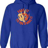 Fake It Flowers (1) Hoodie - Retro Graphic Pullover Hoodie for Men & Women - Blue