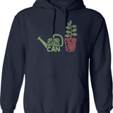 Fake Necktie Fashion Series - Retro Blue And Black Stripes Hoodie - Navy