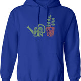 Fake Necktie Fashion Series - Retro Blue And Black Stripes Hoodie - Blue