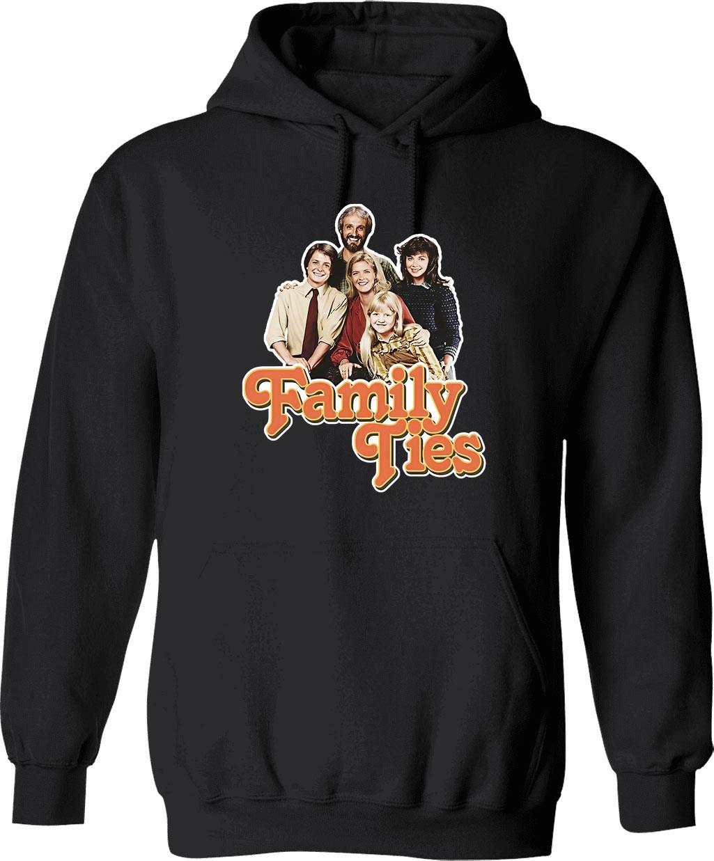 Family Ties Essential T-Hoodie Graphic Pullover Hoodie - Black
