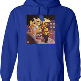 Family Crew Magic Smile Poster Hoodie - Retro Graphic Pullover Hoodie for Men & Women - Blue