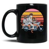 Fantastic Mr. Fox And Family On A Motorbike Black Coffee Mug, Gift Coffee Mug