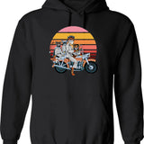 Fantastic Mr. Fox And Family On A Motorbike Graphic Pullover Hoodie - Black
