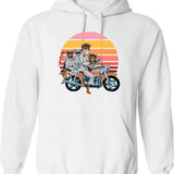 Fantastic Mr. Fox And Family On A Motorbike Graphic Pullover Hoodie - White