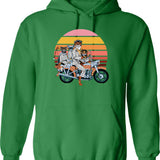 Fantastic Mr. Fox And Family On A Motorbike Graphic Pullover Hoodie - Green