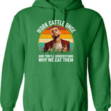 Farmer Farm Animal Chicken Funny Hoodie - Sarcastic Humor Graphic Hoodie - Green