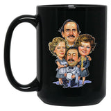Fawlty Arts Towers Tv Series Characters Funny Design Black Coffee Mug, Gift Coffee Mug - Black