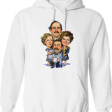 Fawlty Arts Towers Tv Series Characters Funny Design Graphic Pullover Hoodie - White